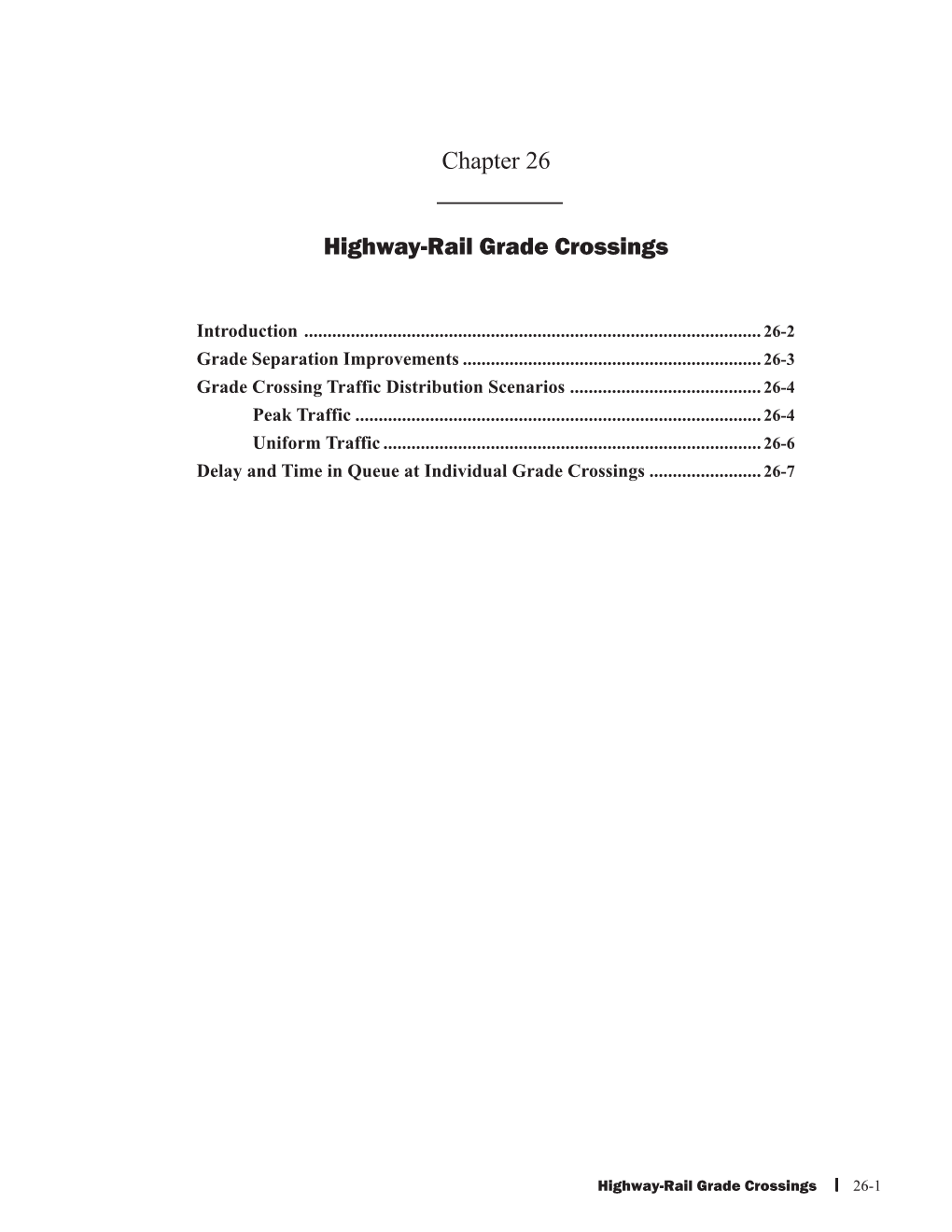 Ch26: Highway-Rail Grade Crossings