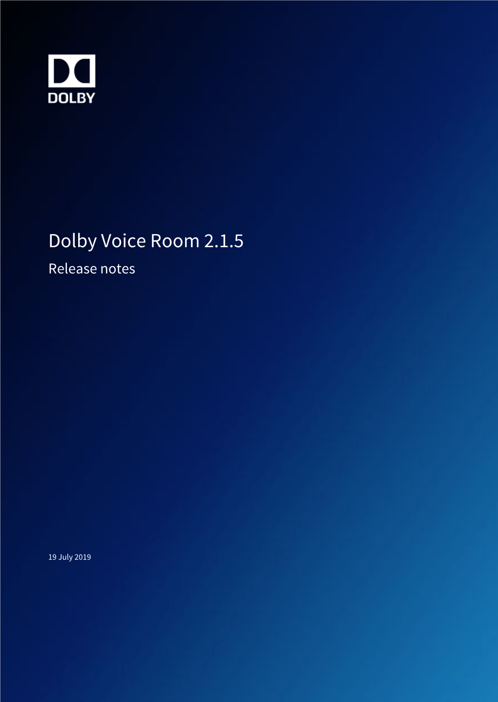 Dolby Voice Room 2.1.5 Release Notes