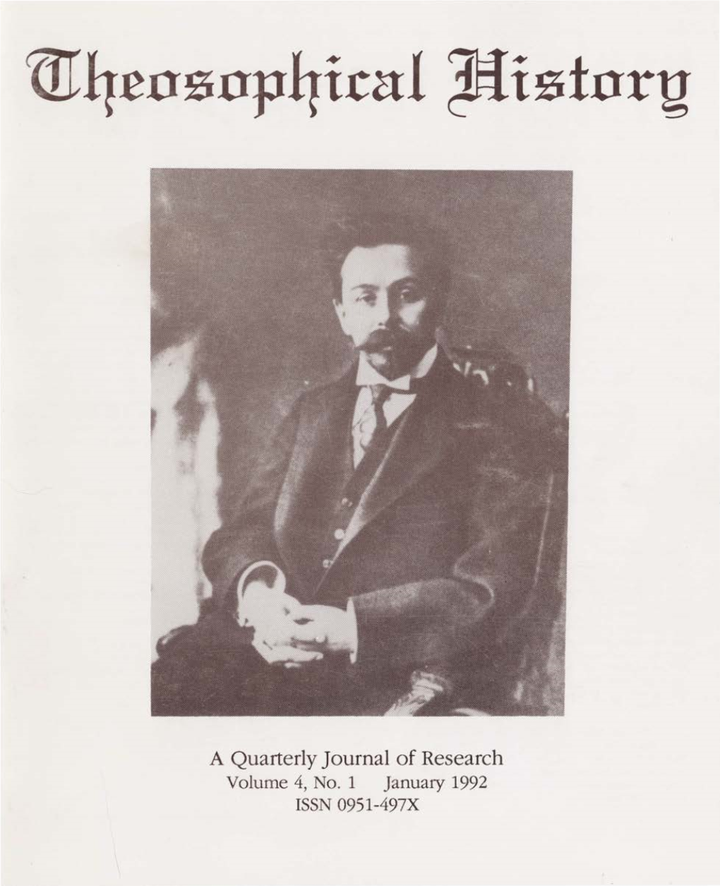 Theosophical History, Vol. 4 No. 1, Jan. 1992