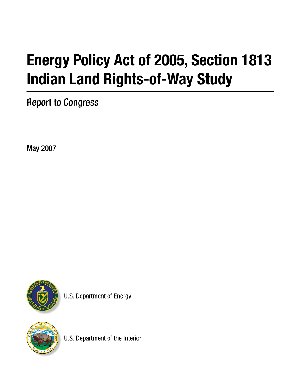 Energy Policy Act of 2005, Section 1813, Indian Land Rights-Of-Way