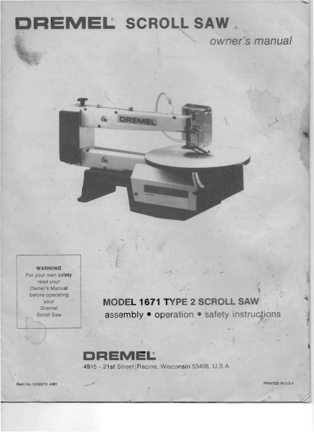 Dremel Model 1671 Type 2 Scroll Saw.Pdf