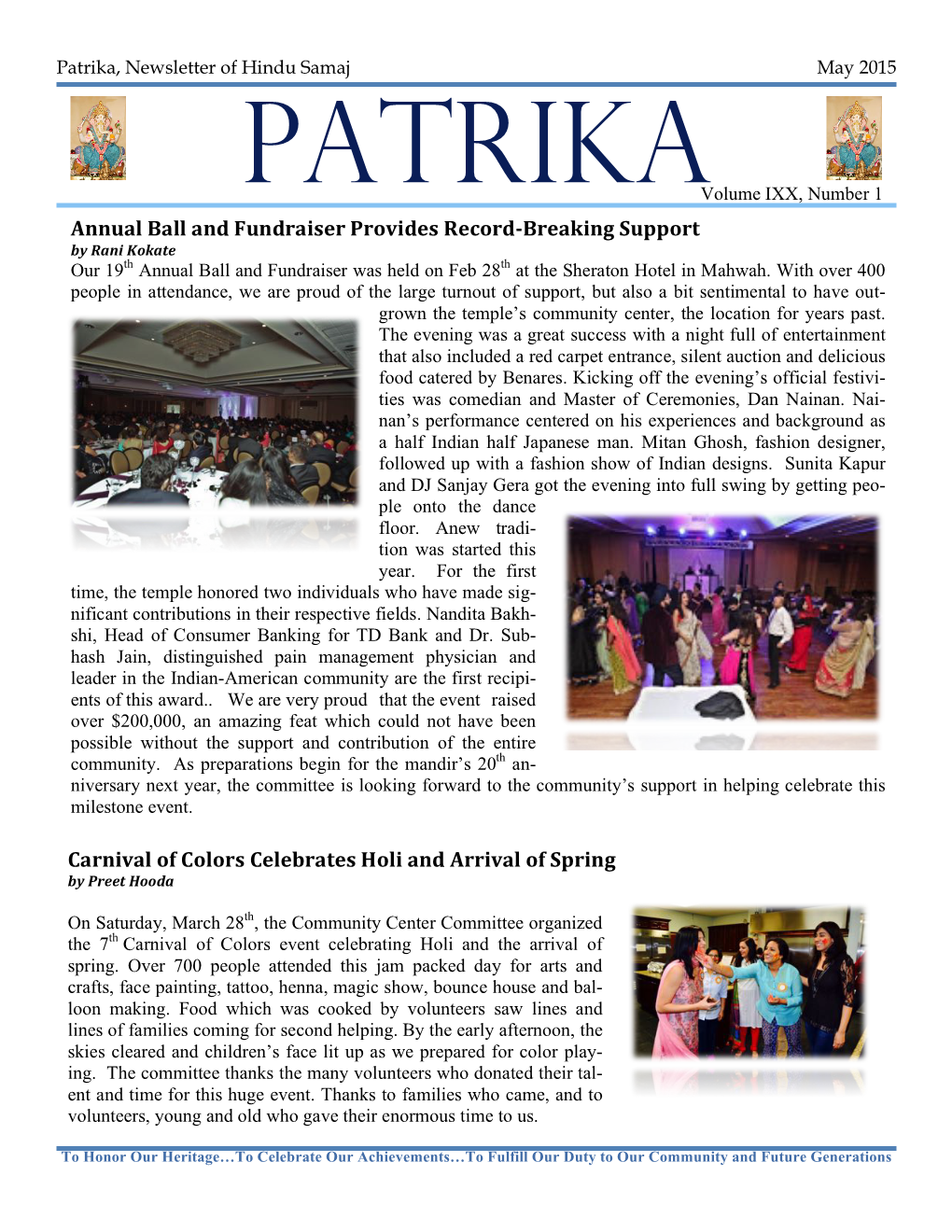 PATRIKA Volume IXX, Number 1