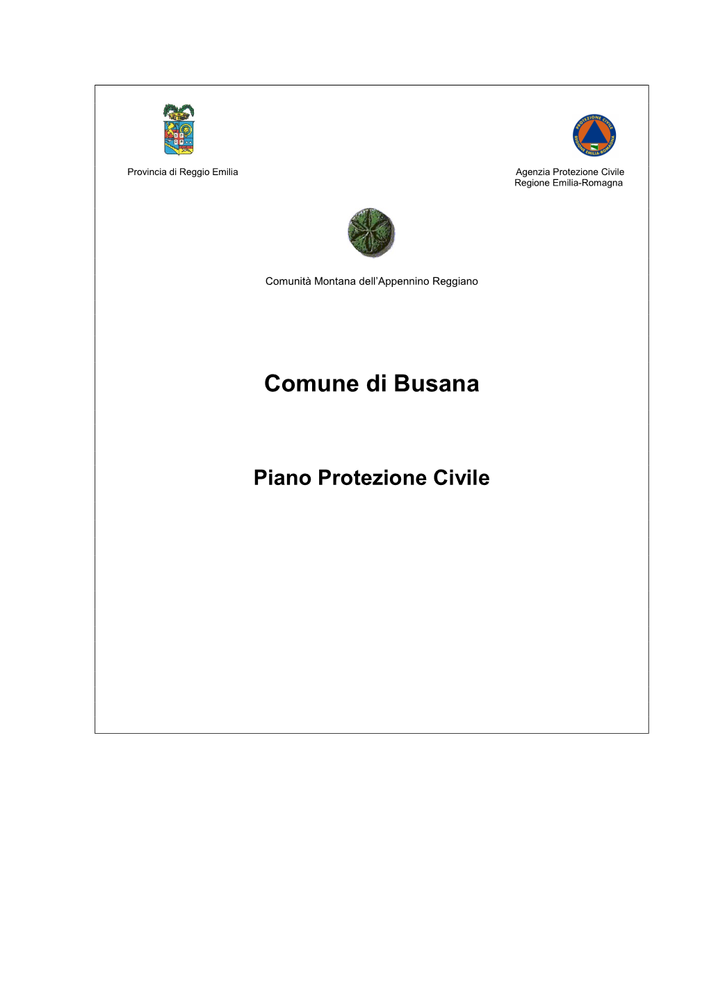 1 Piano Di Protezione Civile Busana