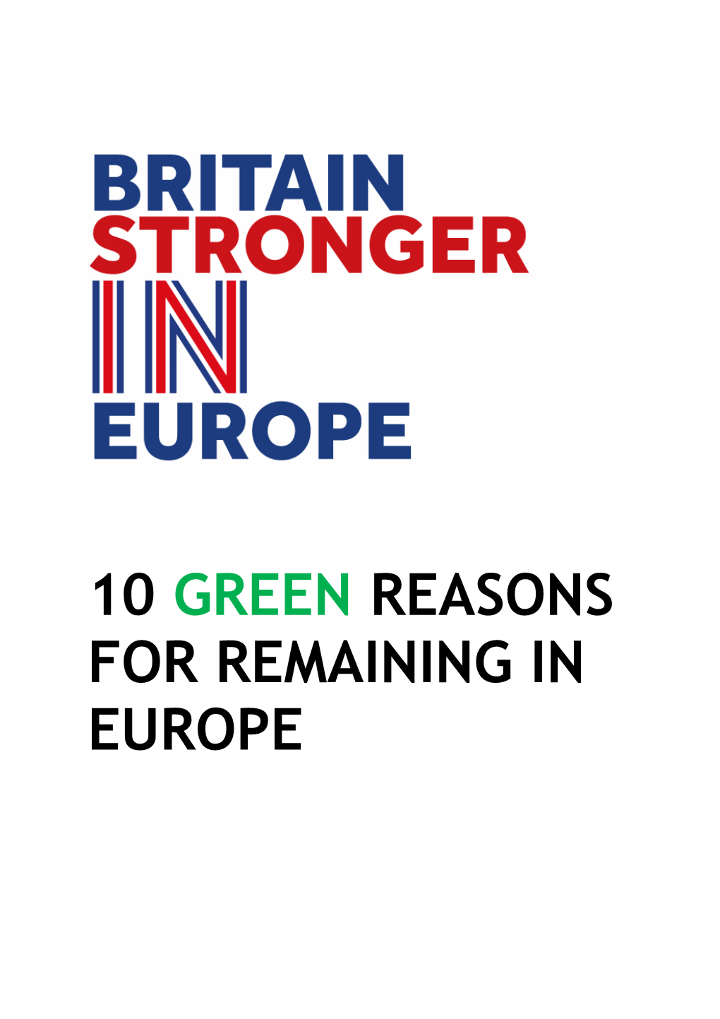 10 Green Reasons for Remaining in Europe