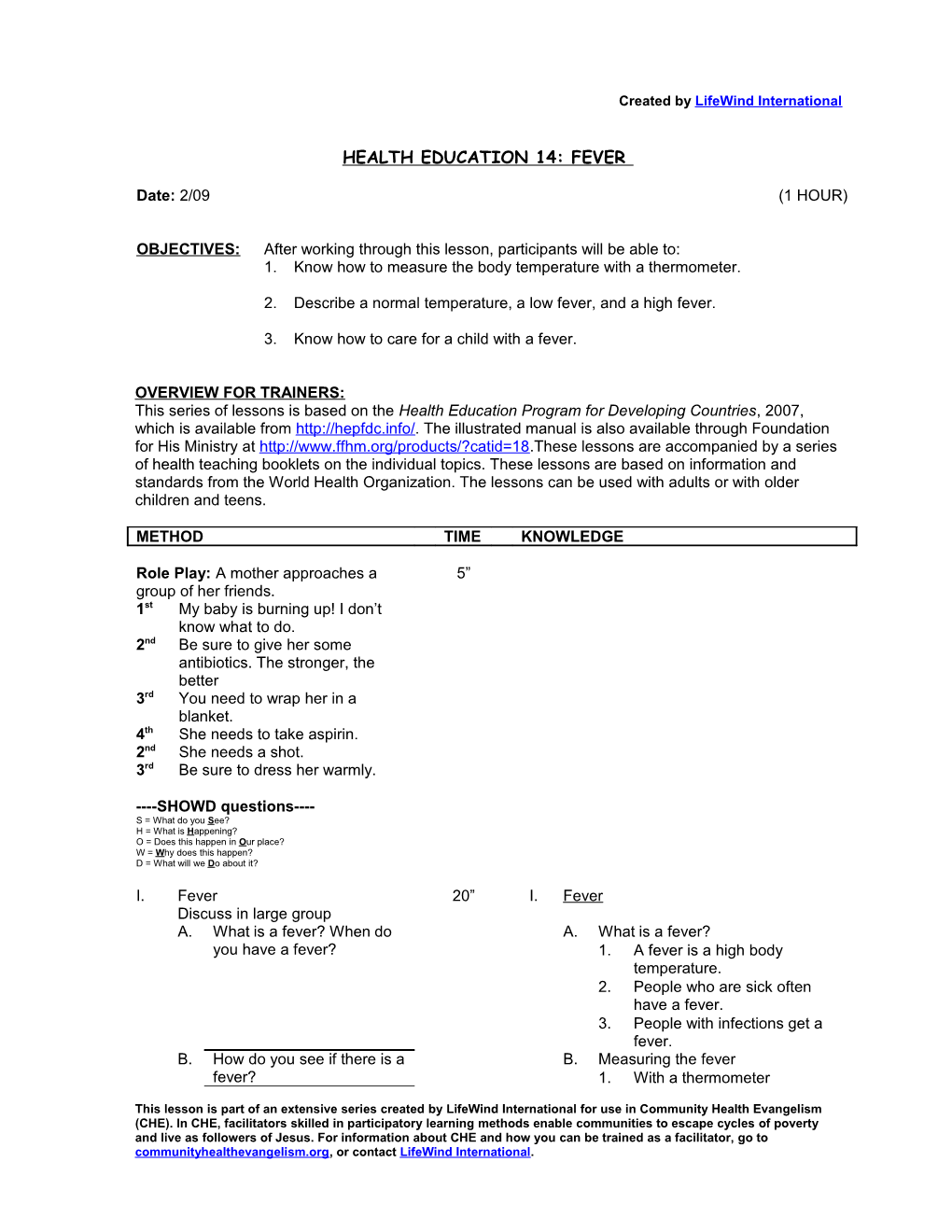 Health Education 14: Fever