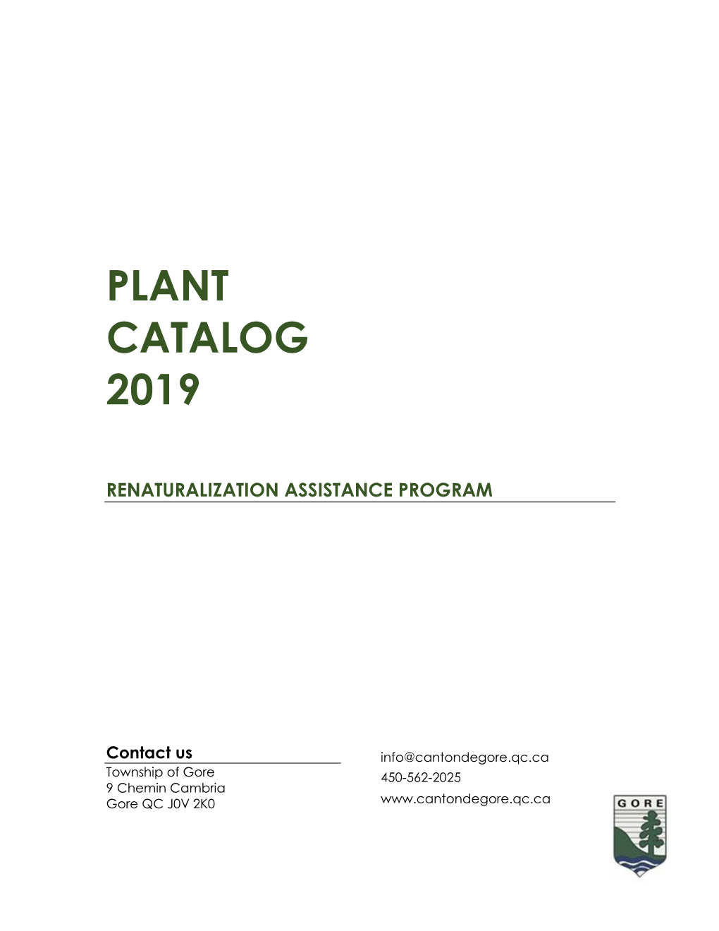 Plant Catalog 2019