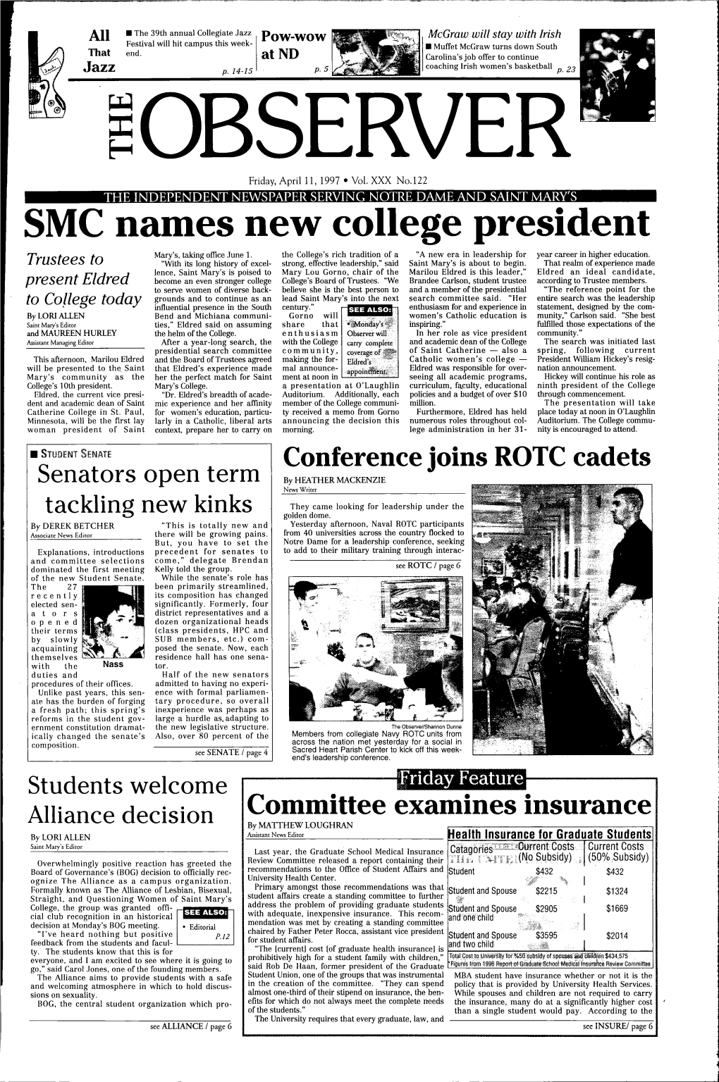 SMC Names New College Presid.Ent Mary's, Taking Office June 1