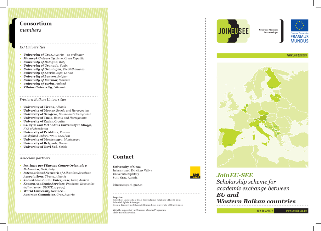 Joineu-SEE Scholarship Scheme for Academic Exchange Between EU