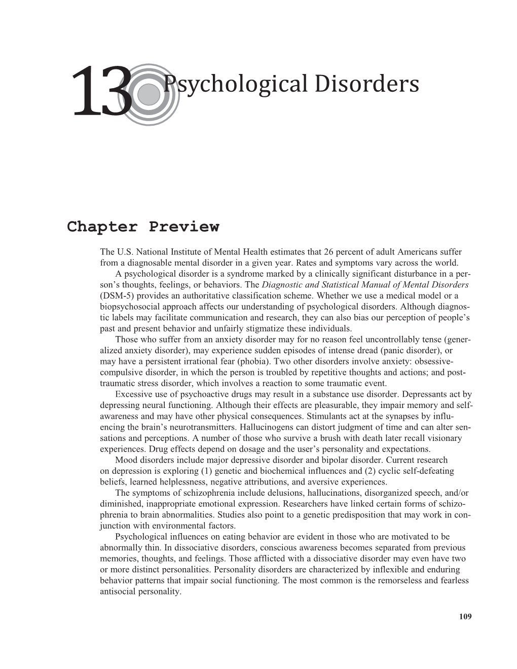 13 Psychological Disorders