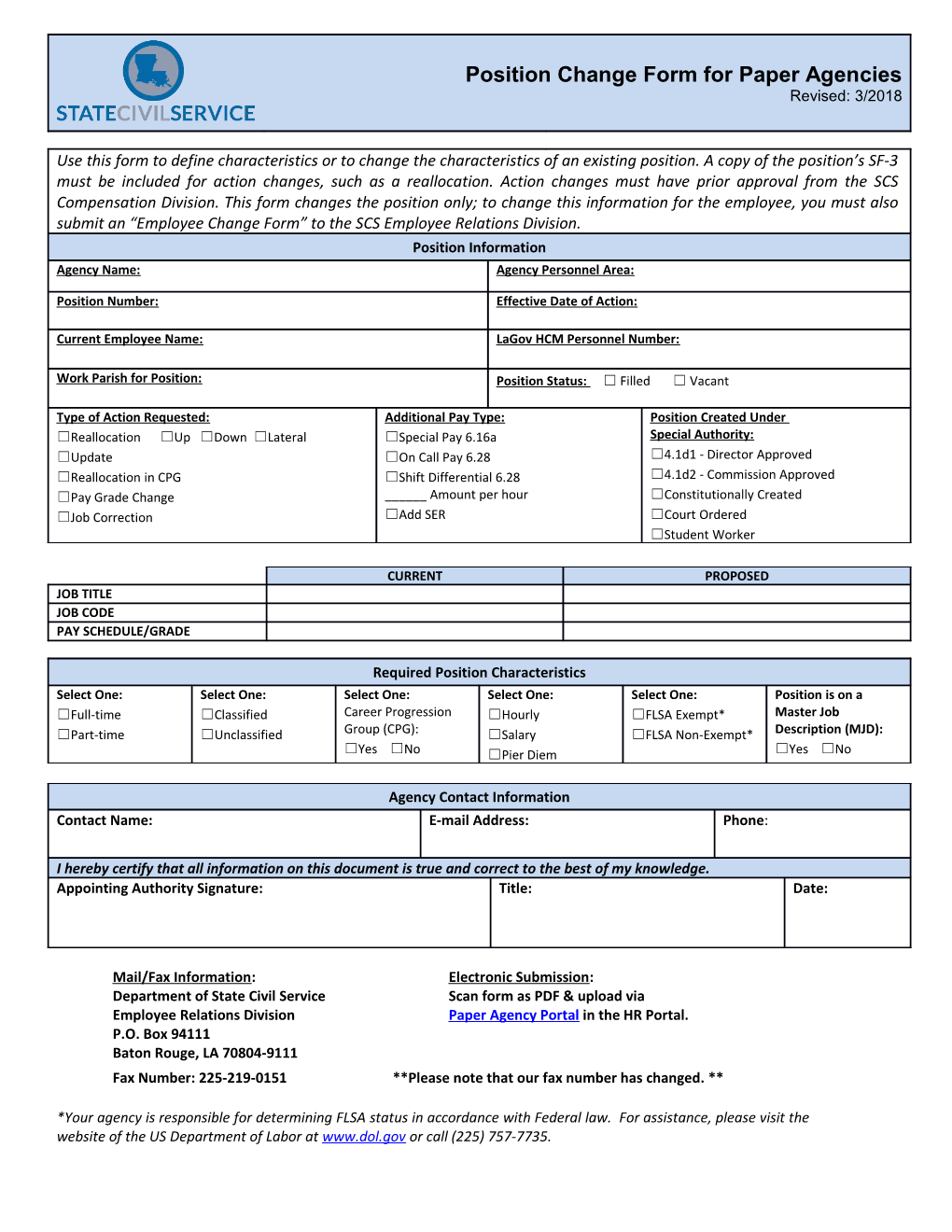 Louisiana Department of State Civil Service s2
