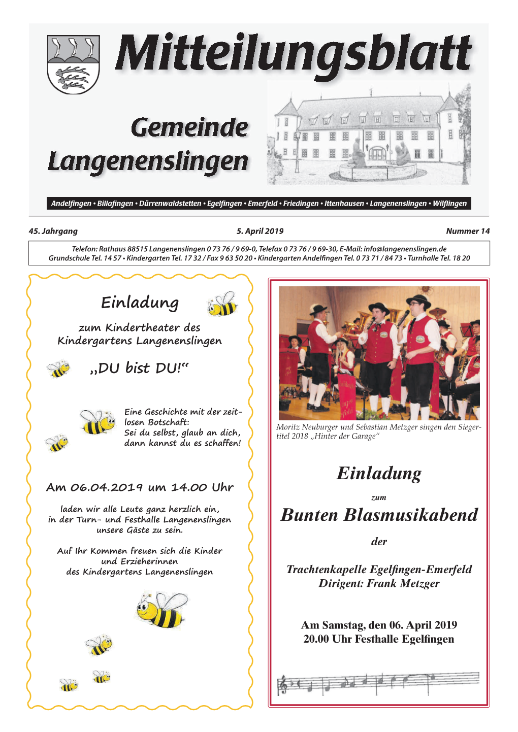 Mitteilungsblatt Langenenslingen KW 14 / 2019