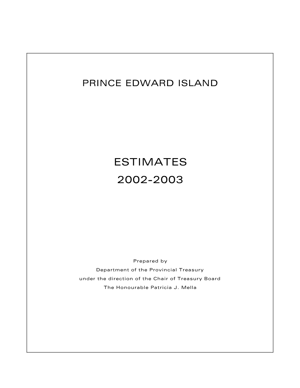 Estimates 2002-2003