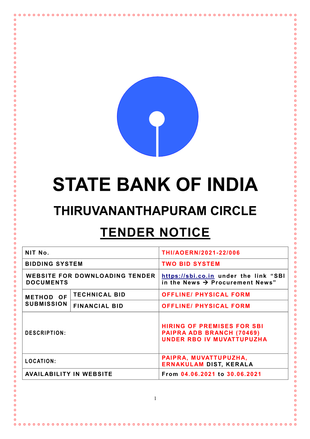 Notice Inviting Tenders