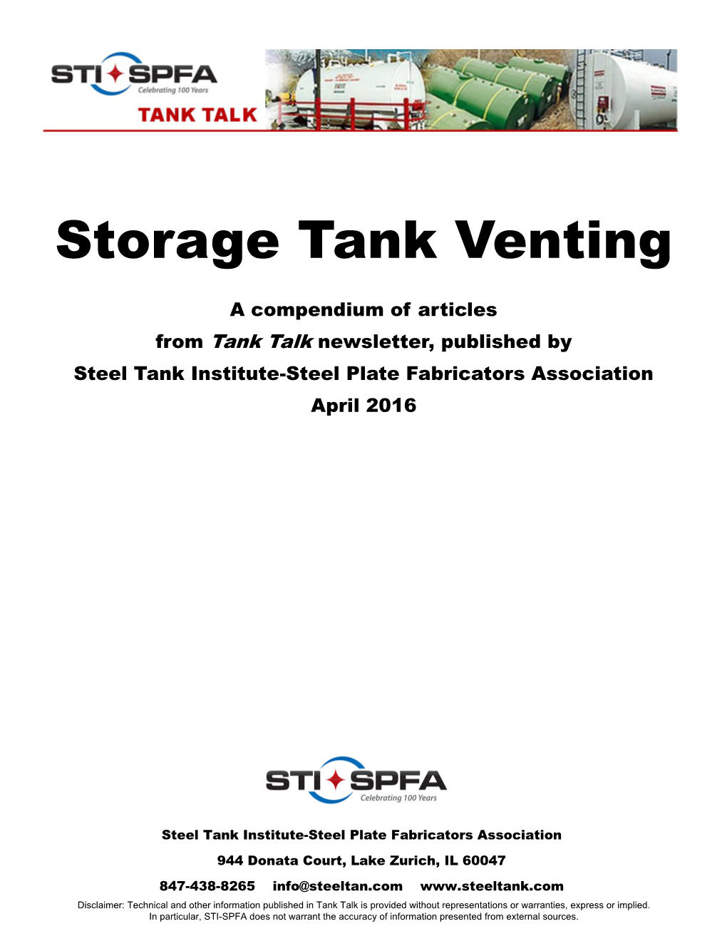 Storage Tank Venting Compendium