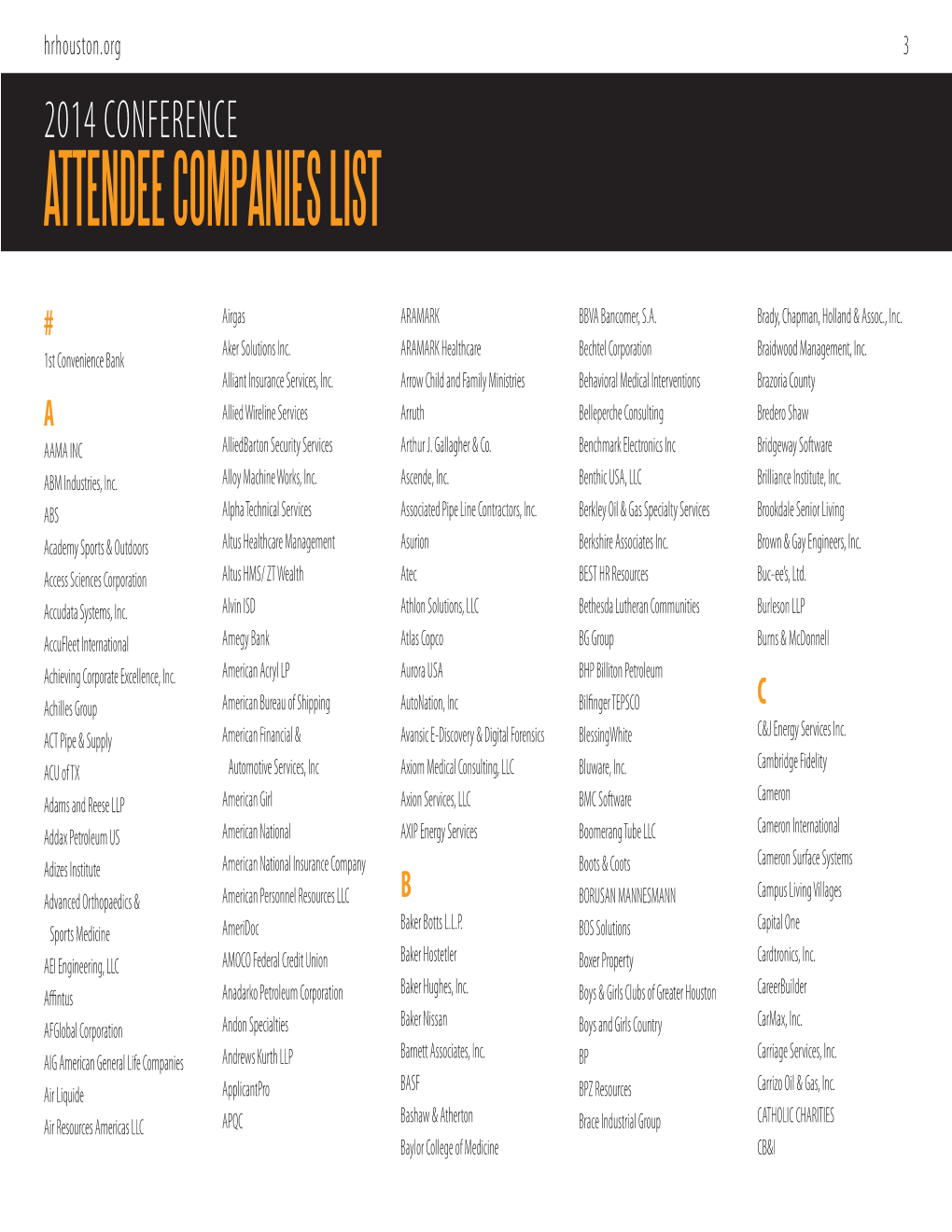 2014 Attendee Companies