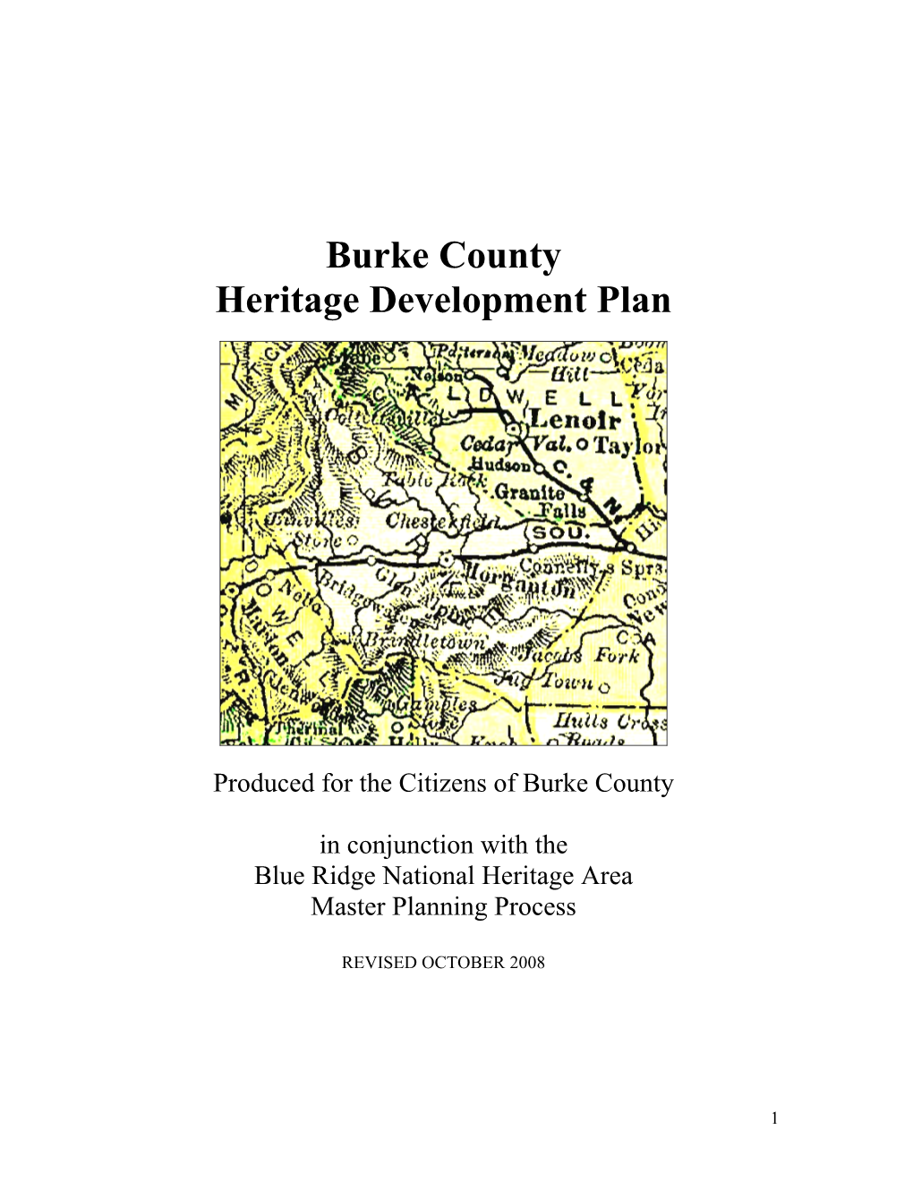 Burke County Heritage Development Plan