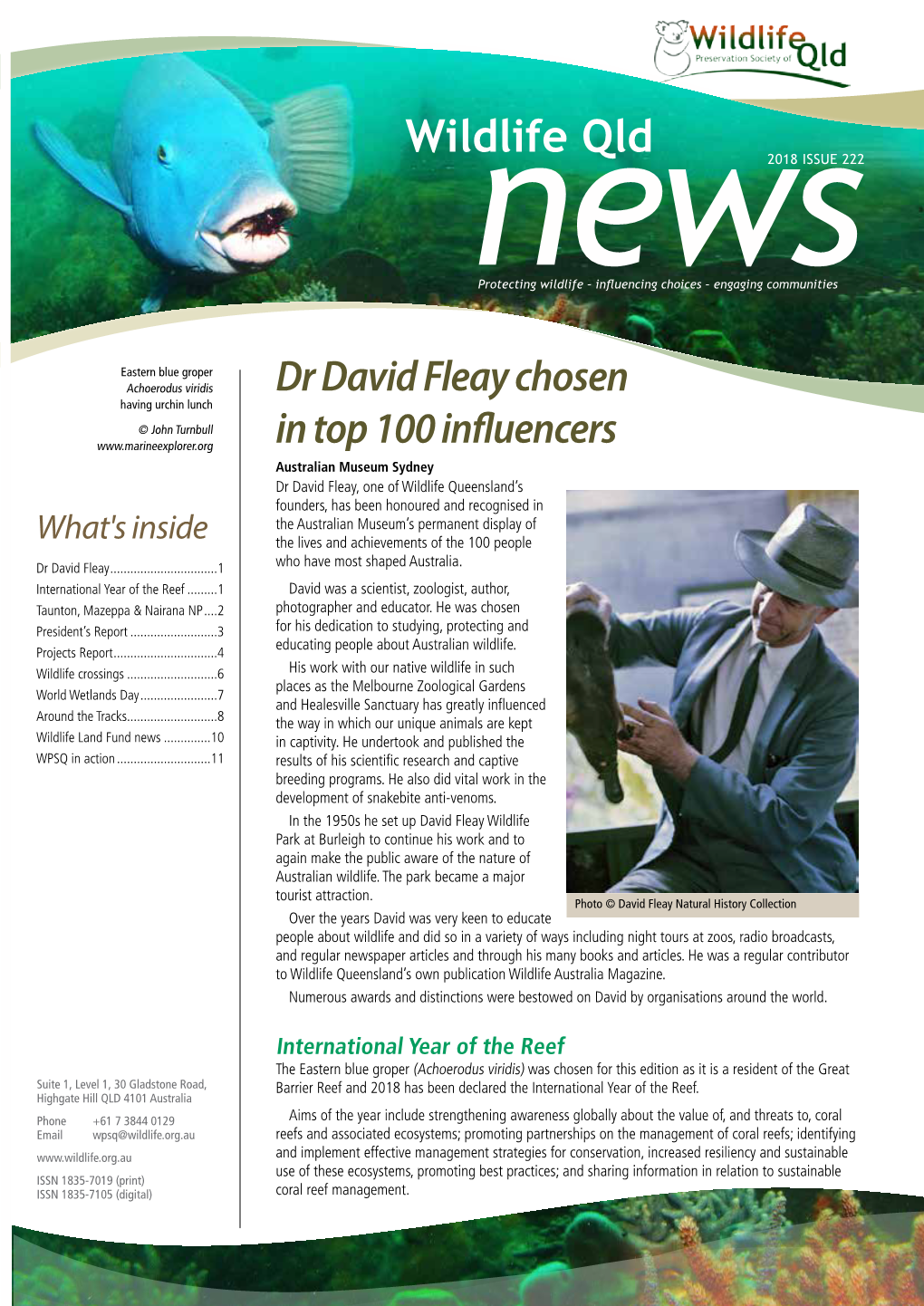 Dr David Fleay Chosen in Top 100 Influencers