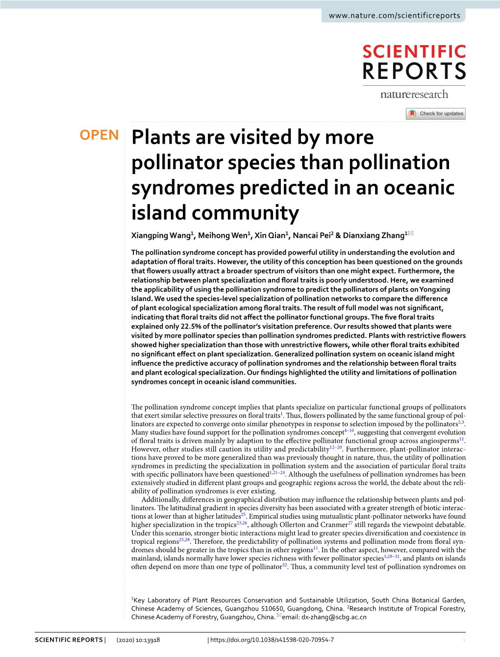 Plants Are Visited by More Pollinator Species Than Pollination Syndromes