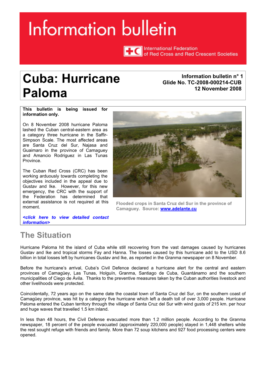 Cuba: Hurricane Paloma