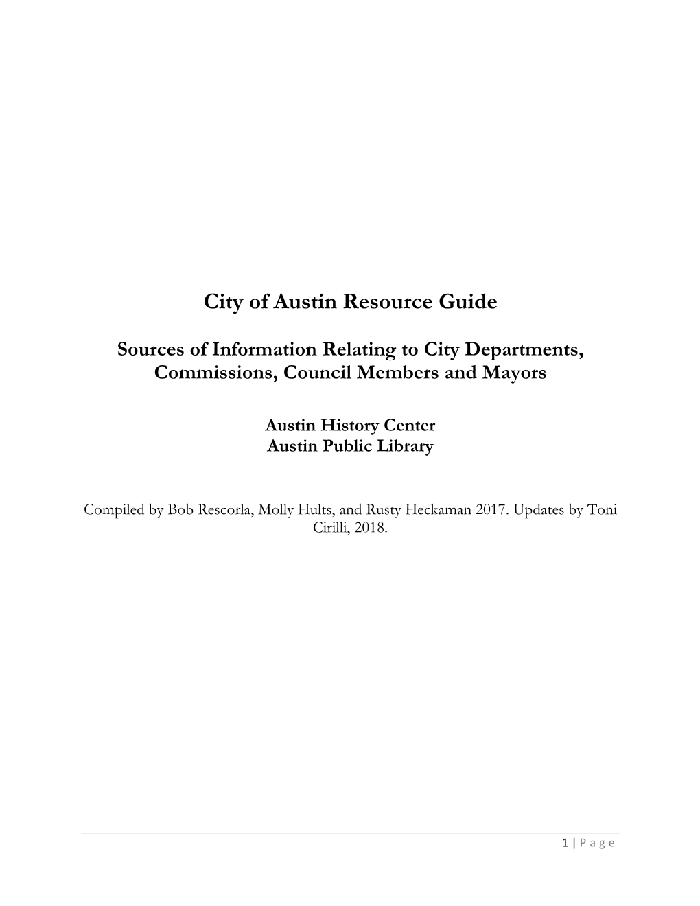 City of Austin Resource Guide