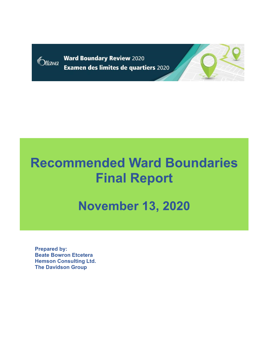 Recommended Ward Boundaries