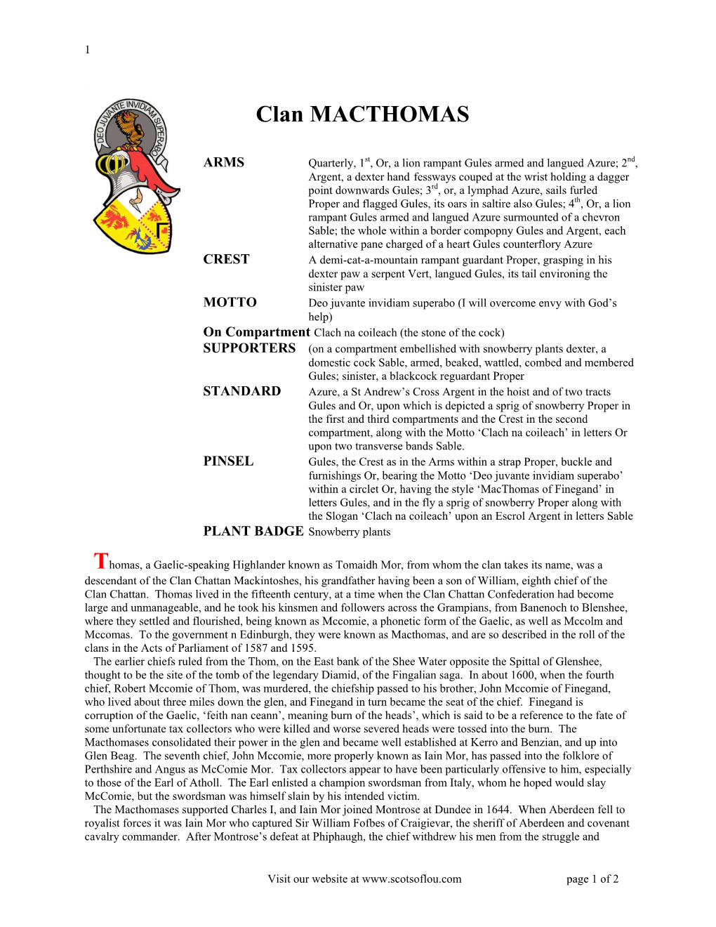 Clan MACTHOMAS