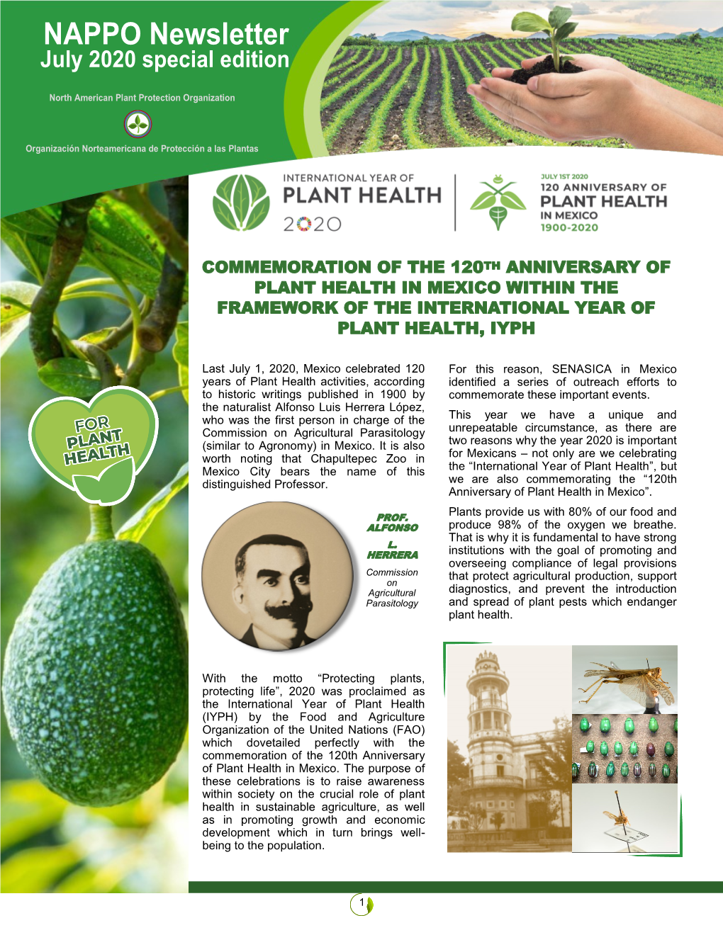Commemoration of the 120Th Anniversary of Plant Health in Mexico Within the Framework of the International Year of Plant Health, Iyph