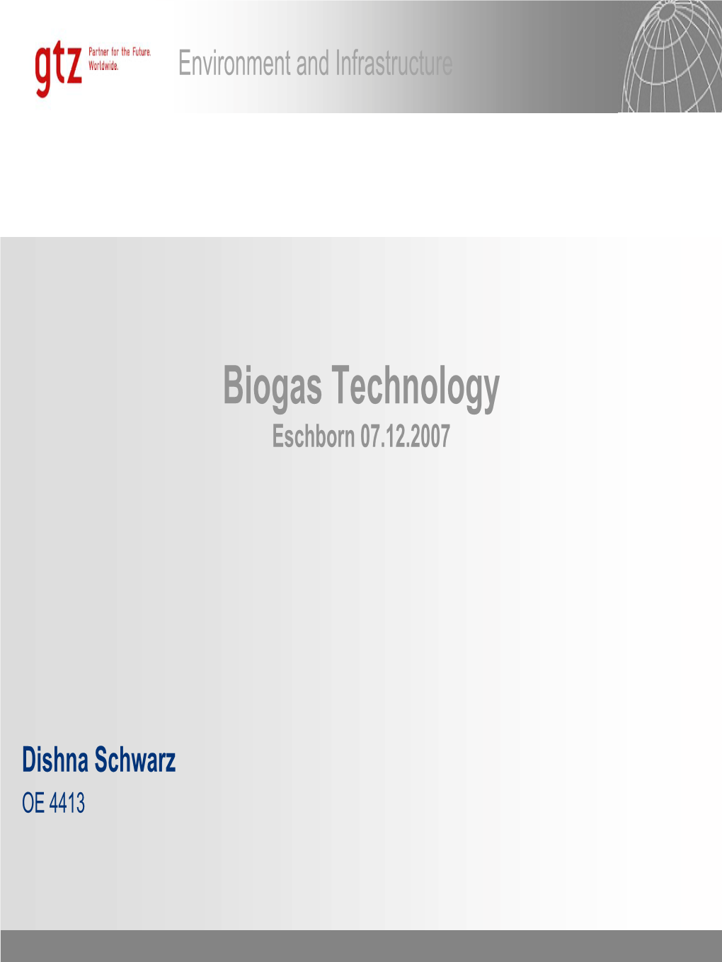 Biogas Technology Eschborn 07.12.2007