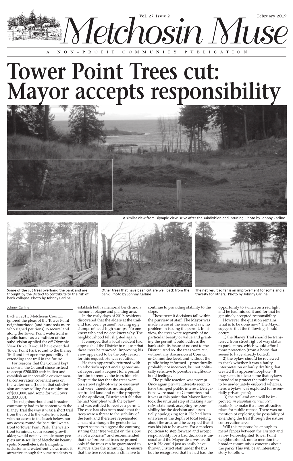 Tower Point Trees Cut: Mayor Accepts Responsibility