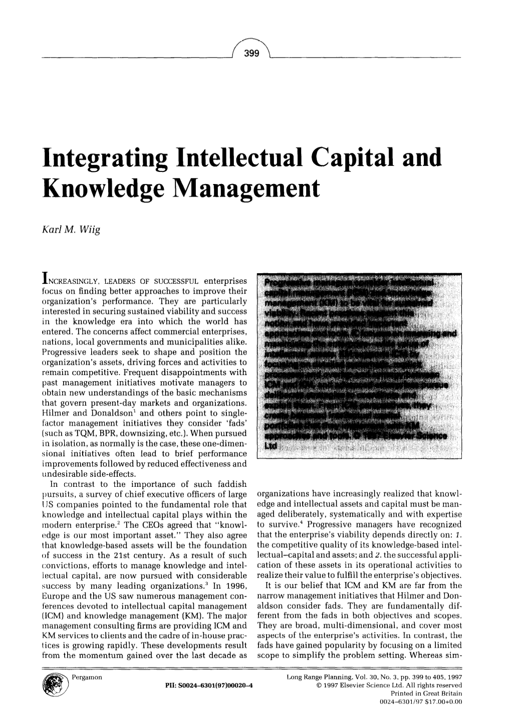 Integrating Intellectual Capital and Knowledge Management