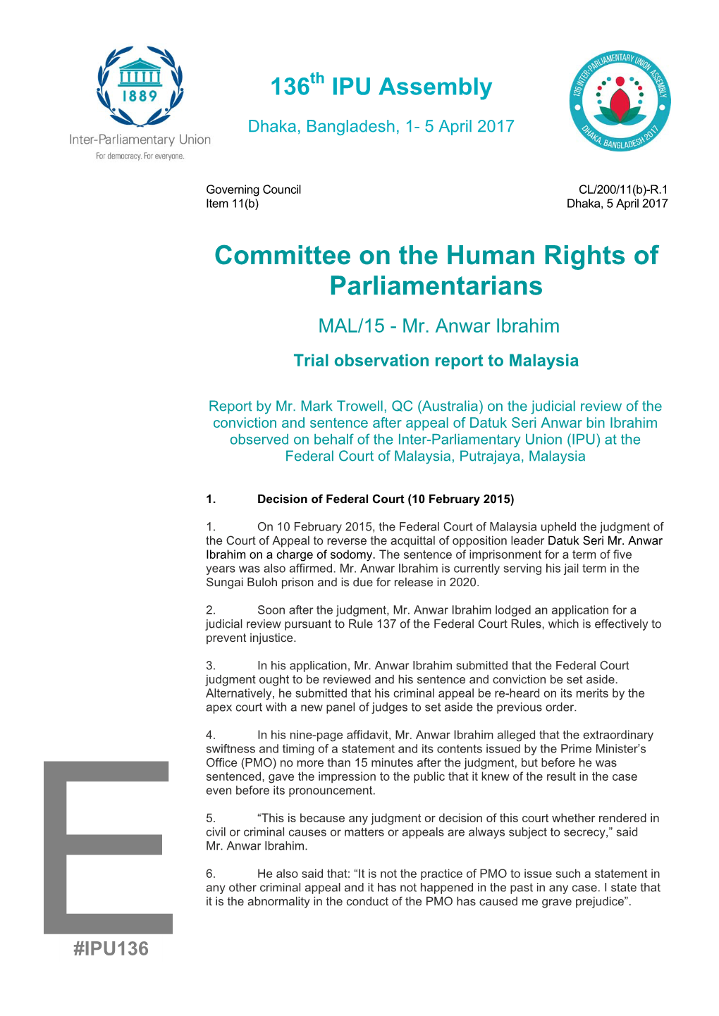 Committee on the Human Rights of Parliamentarians