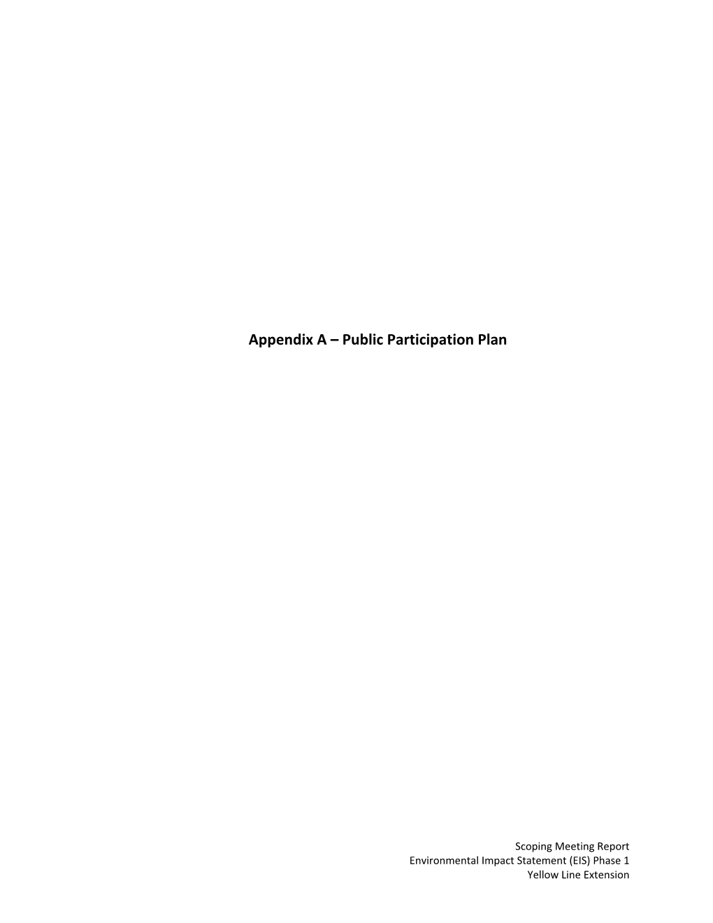 Appendix a – Public Participation Plan