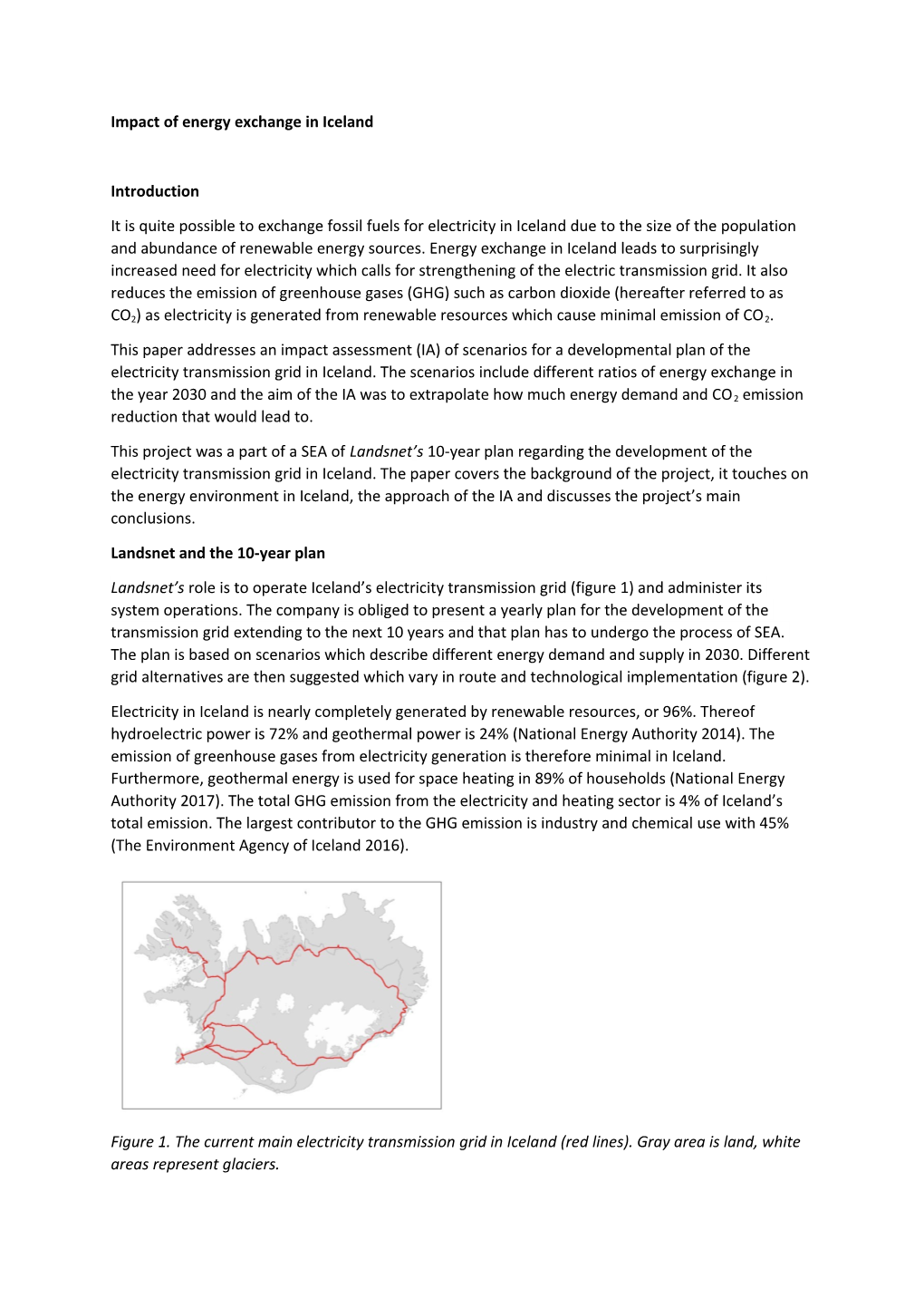 Impact of Energy Exchange in Iceland