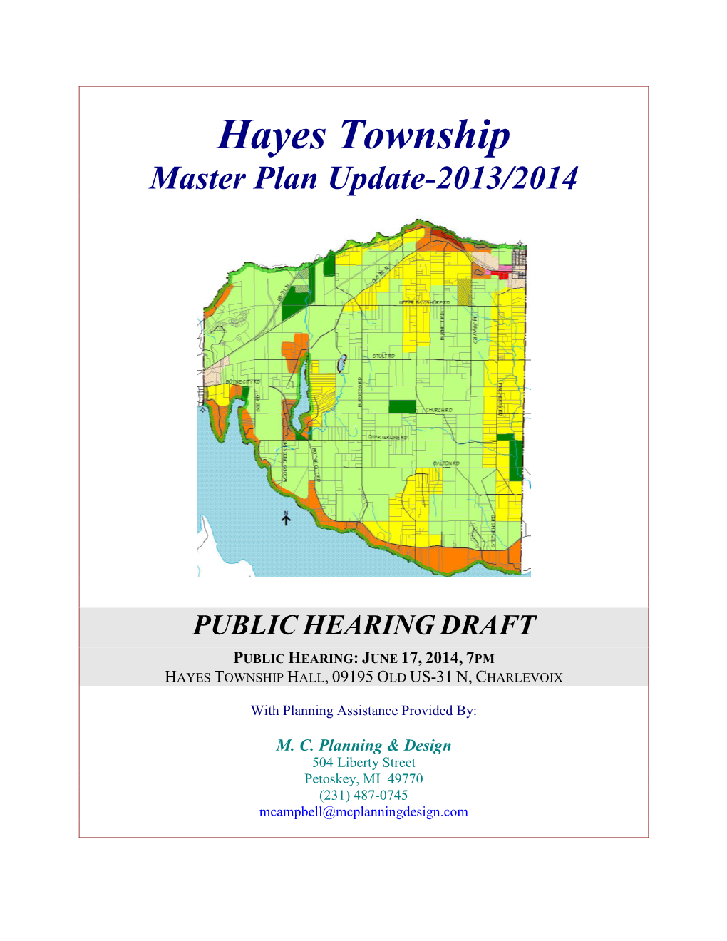 Hayes Township Master Plan Update-2013/2014