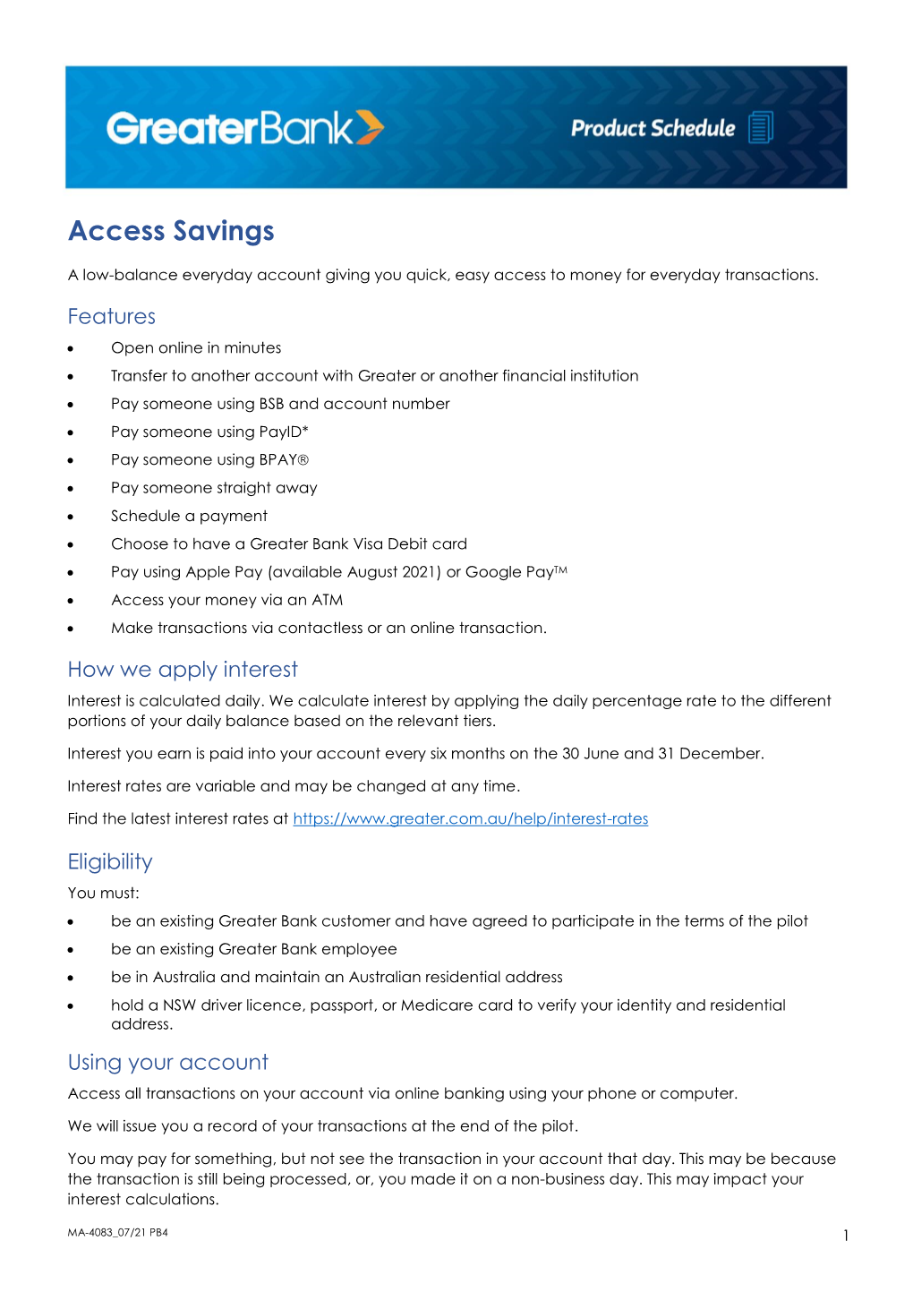Access Savings