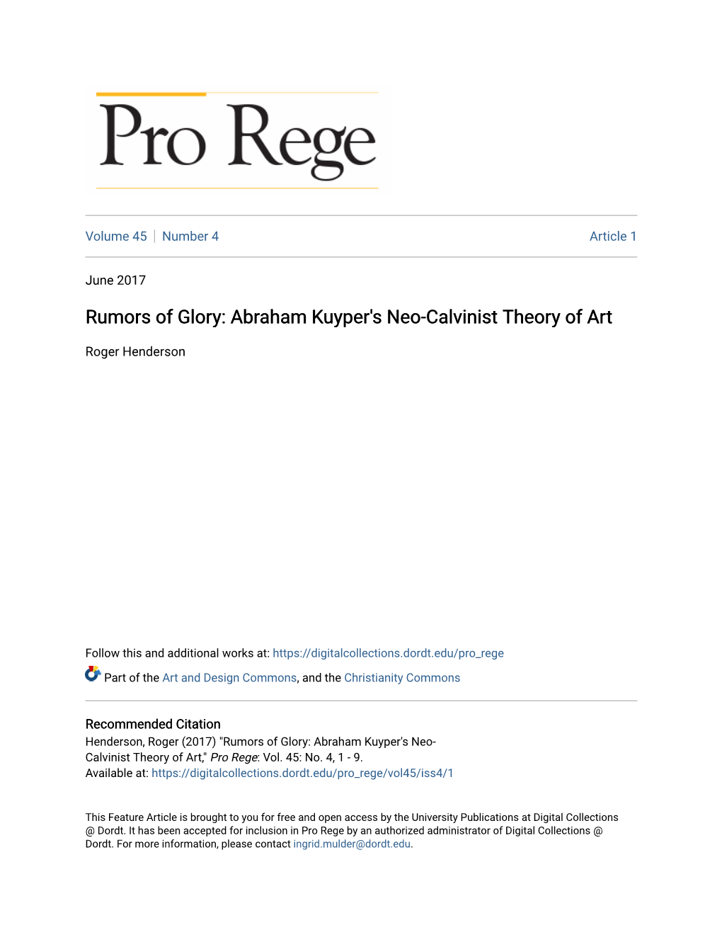 Abraham Kuyper's Neo-Calvinist Theory of Art
