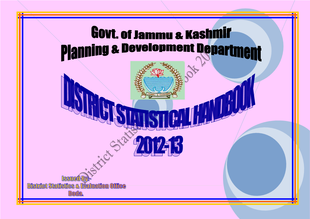 District Statistical Handbook 2012-13. Doda District.Pdf