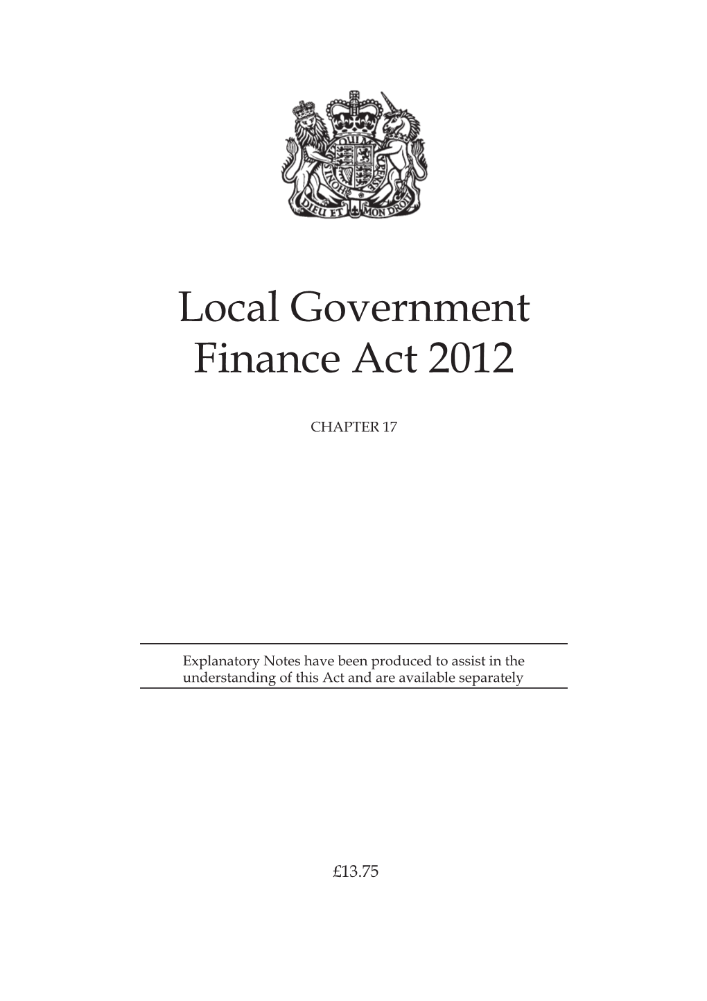 Local Government Finance Act 2012