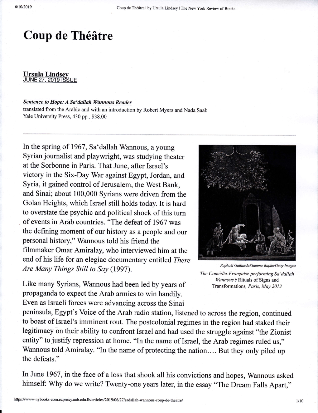 Review in the New York Review of Books