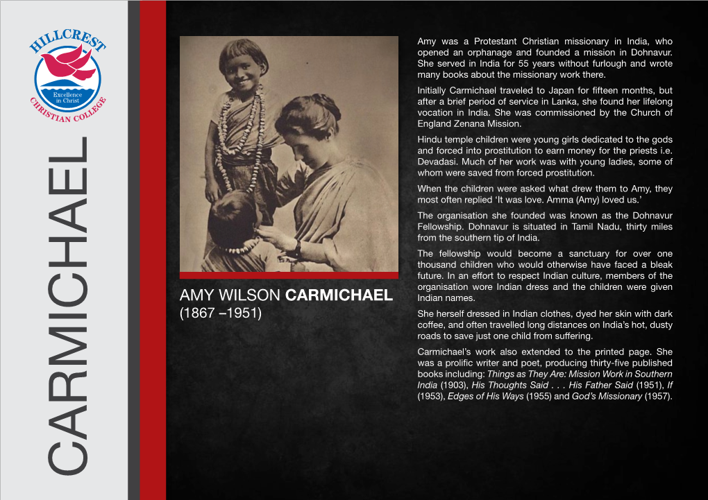 AMY WILSON CARMICHAEL Indian Names