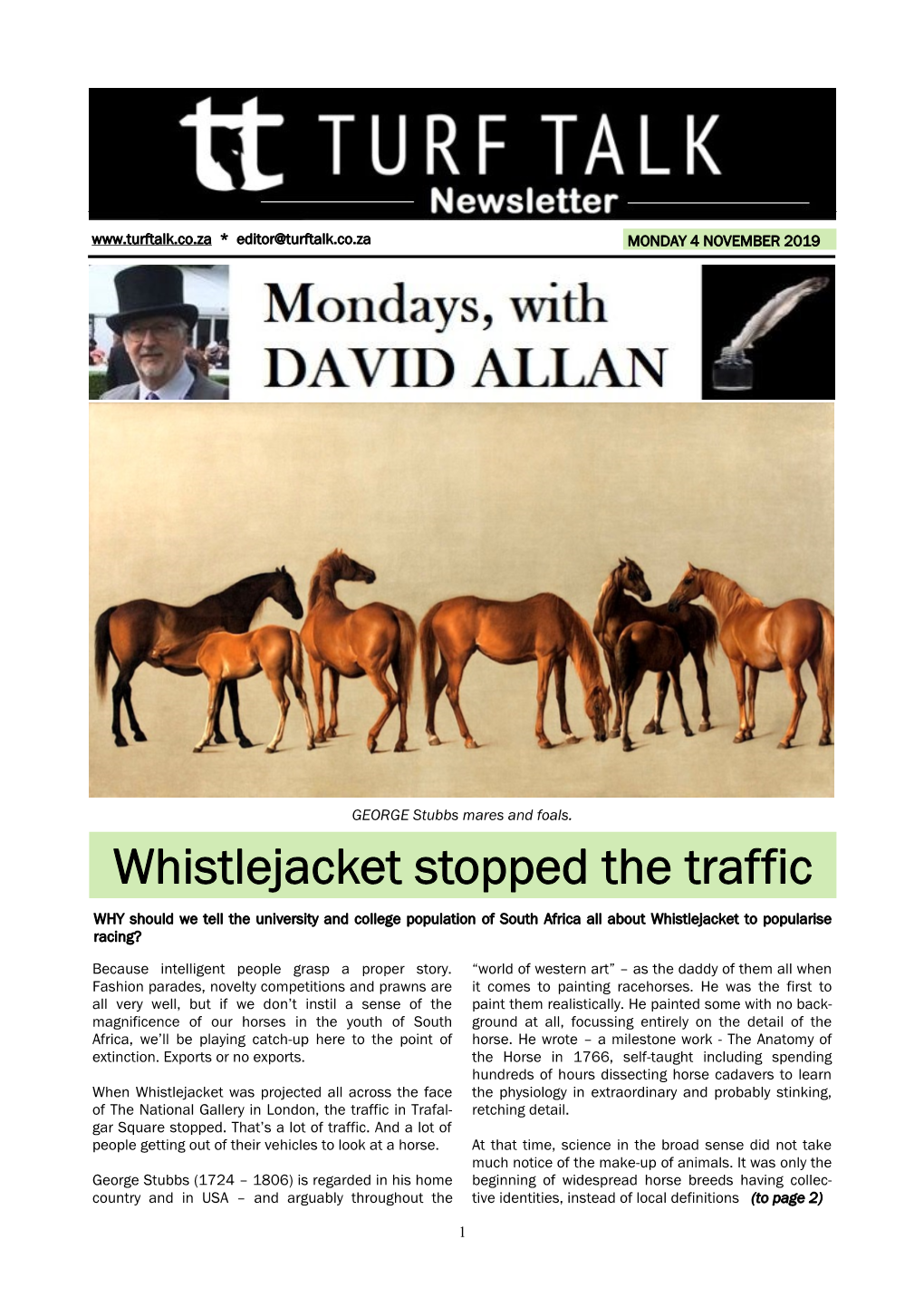 Whistlejacket Stopped the Traffic