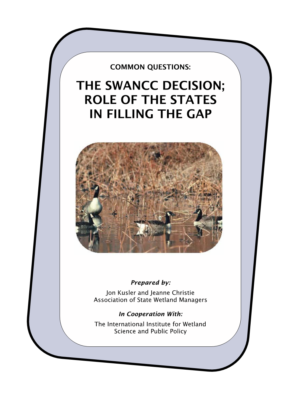 The SWANCC Decision; Role of the States in Filling the Gap