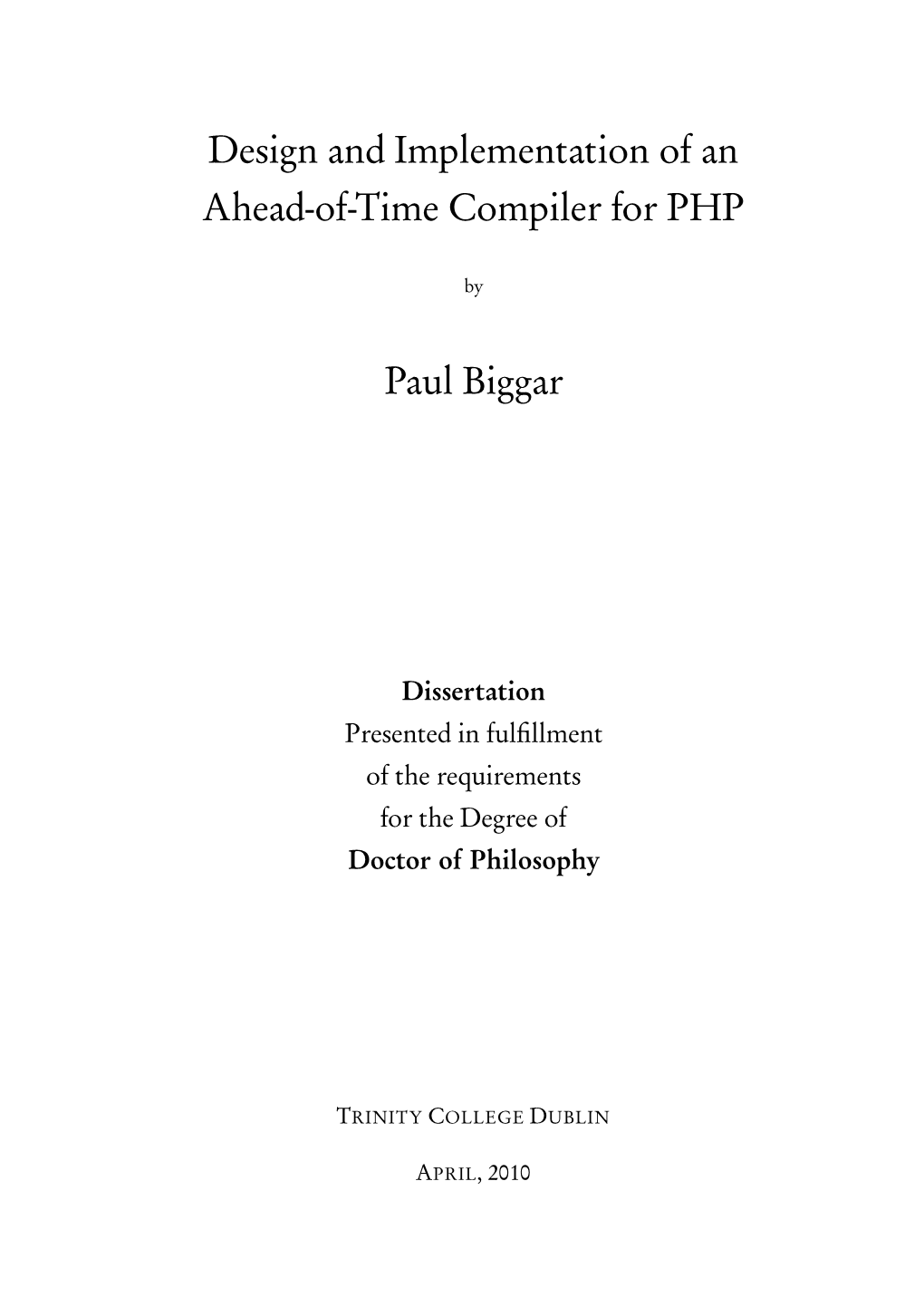 Dissertation Presented in Fulﬁllment of the Requirements for the Degree of Doctor of Philosophy