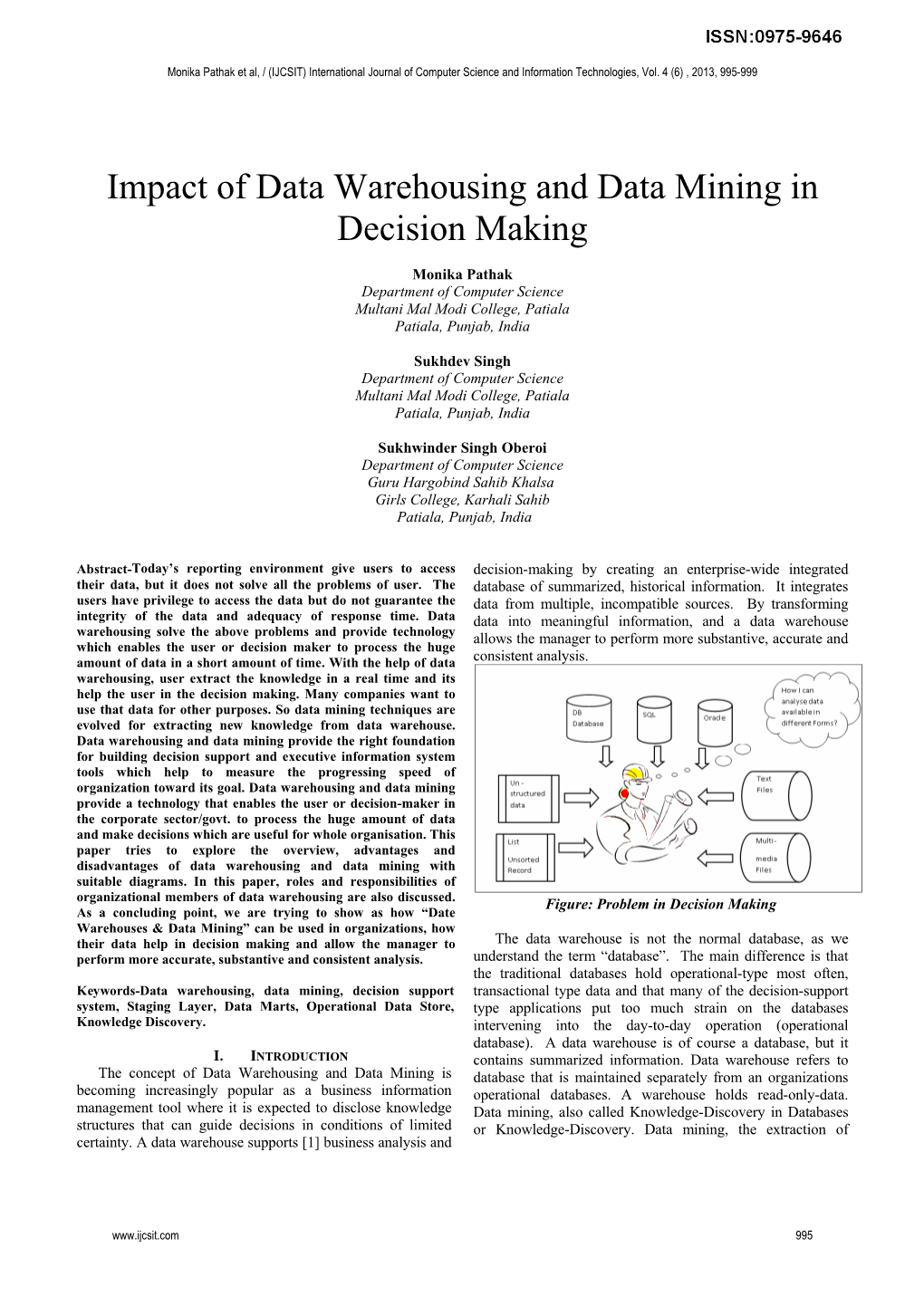 Impact of Data Warehousing and Data Mining in Decision Making