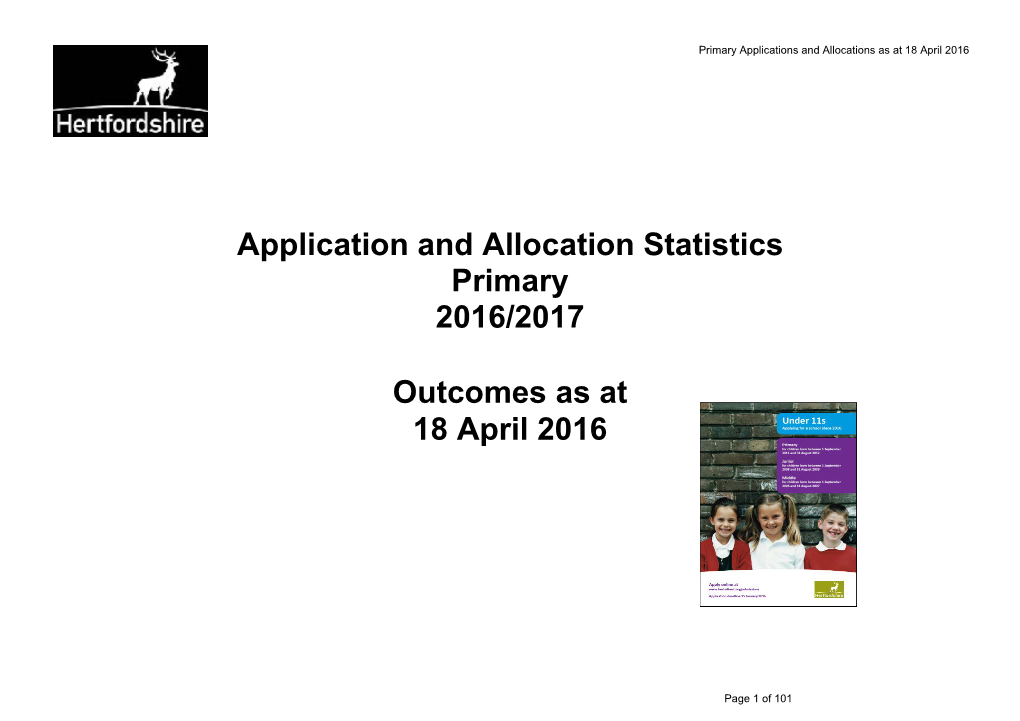 Primary – Application and Allocation Stats 16-17