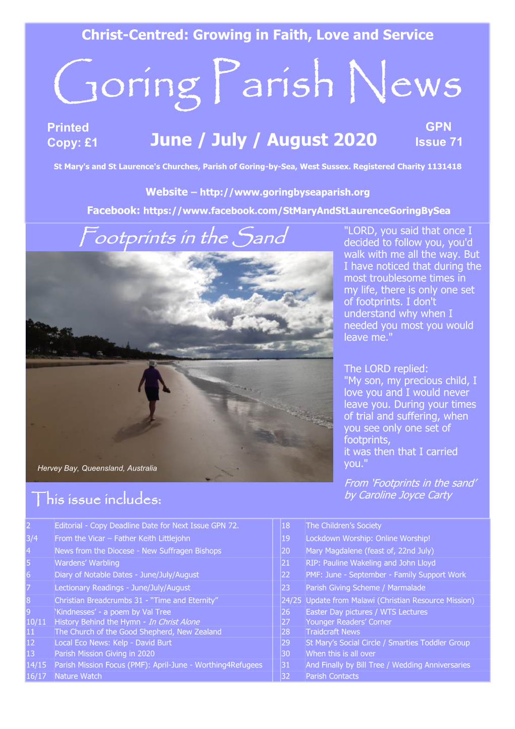 Goring Parish News Printed GPN Copy: £1 June / July / August 2020 Issue 71