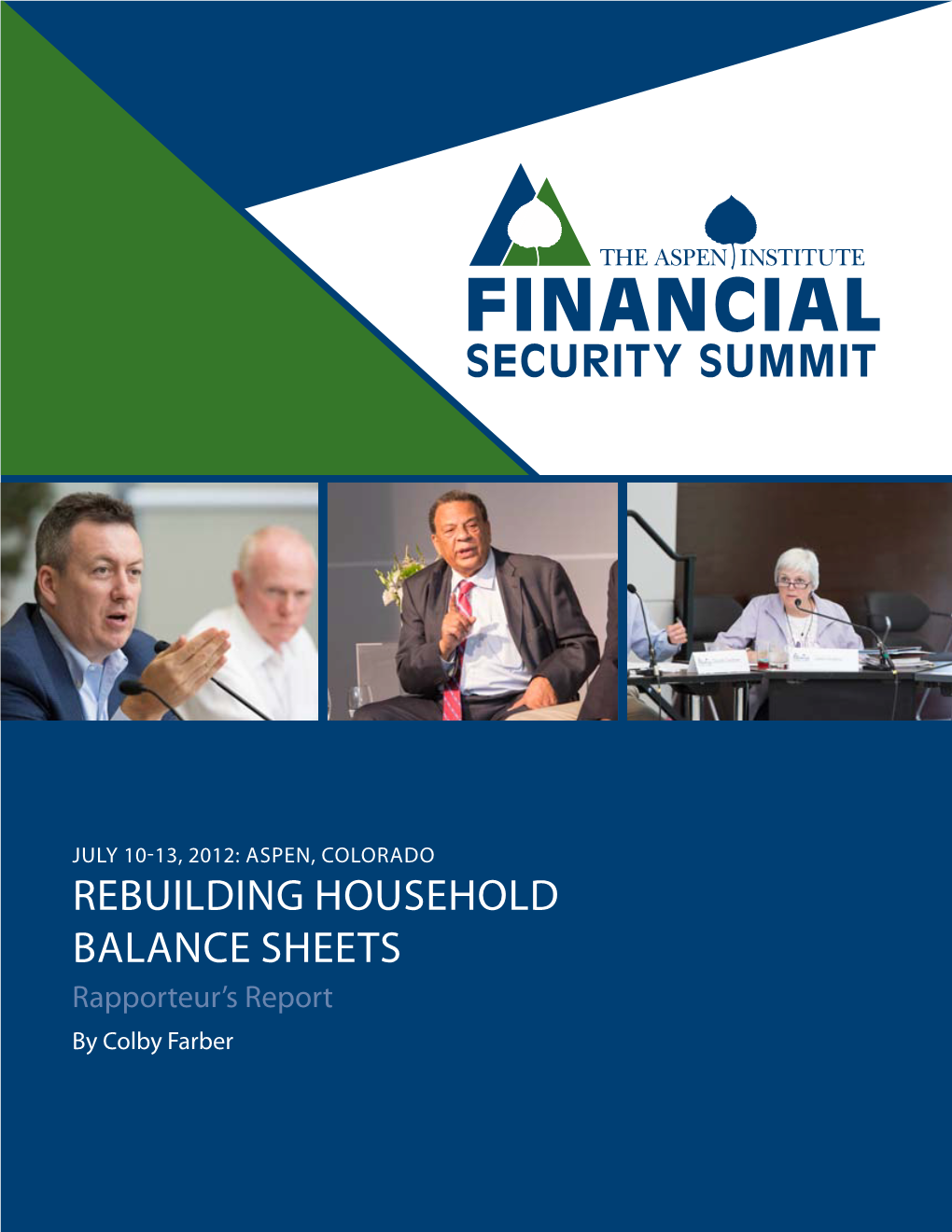 Rebuilding Household Balance Sheets