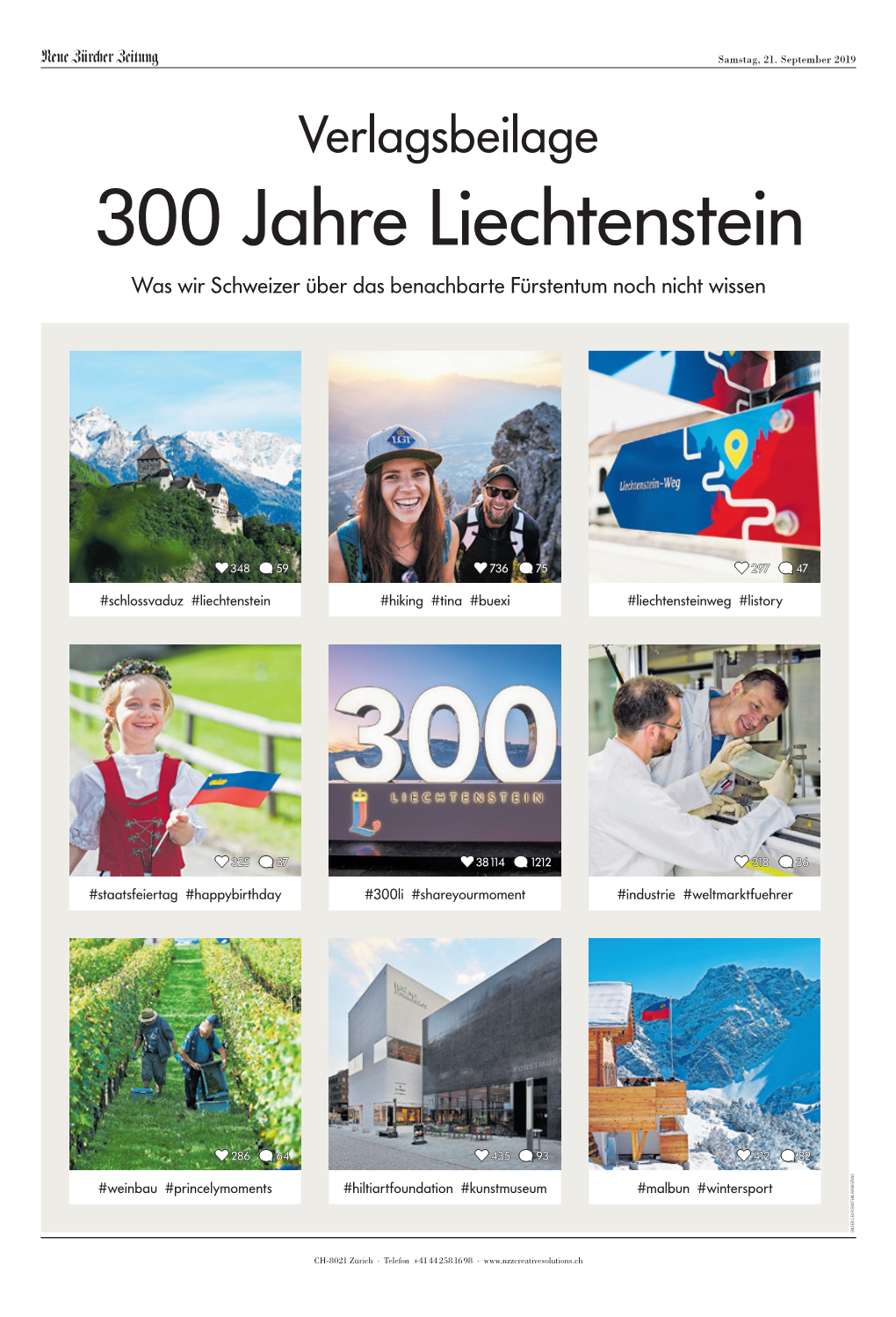 Verlagsbeilage 300 Jahre Liechtenstein Was Wir Schweizer Über Das Benachbarte Fürstentum Noch Nicht Wissen