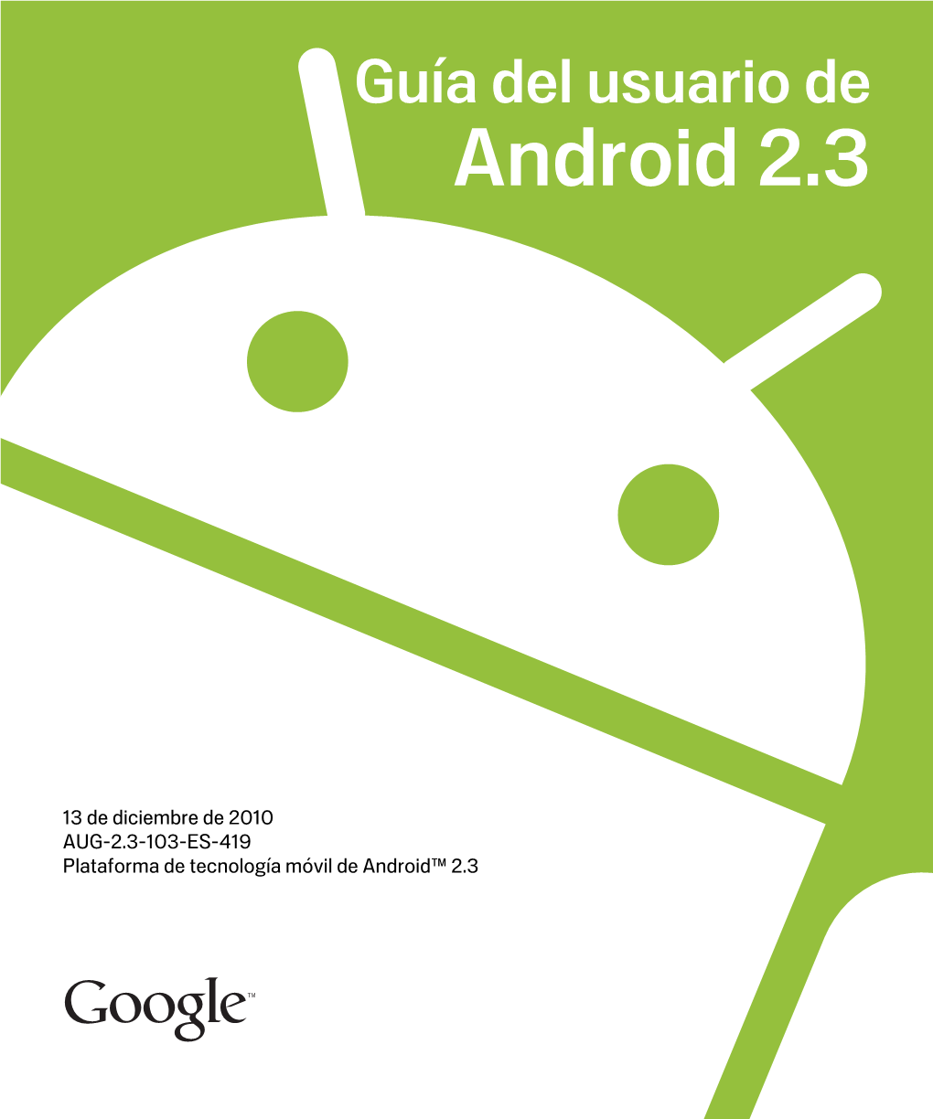 Guía Del Usuario De Android 2.3