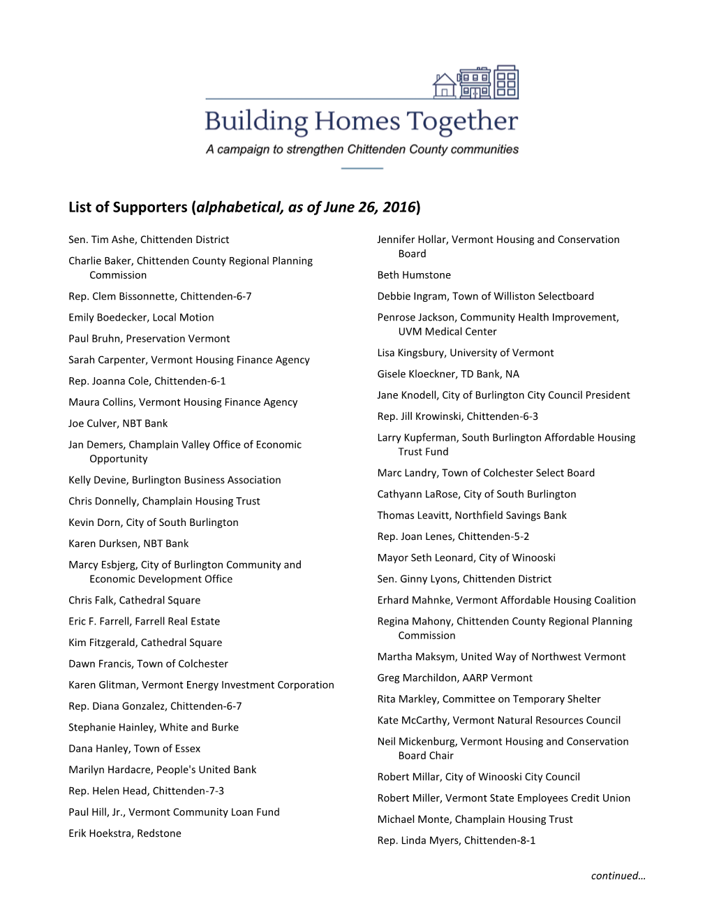 Building Homes Together